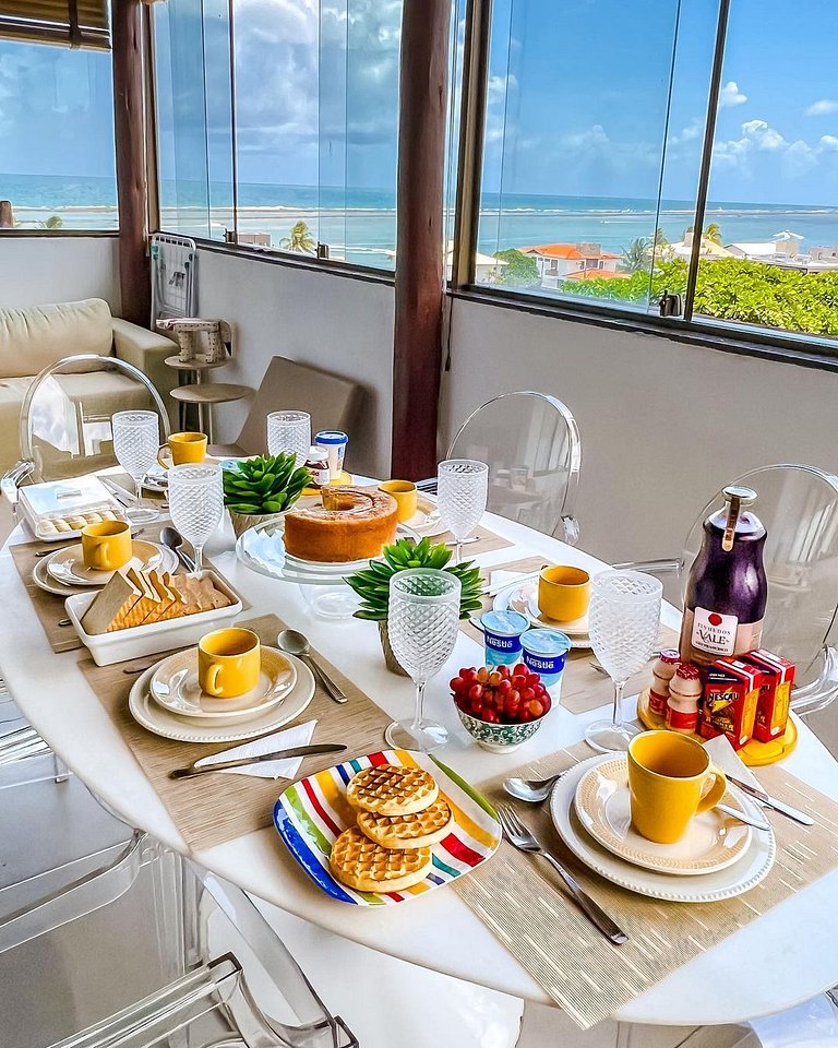 Cobertura Pé na Areia | Vista Deslumbrante | Luxo | Barra Ba