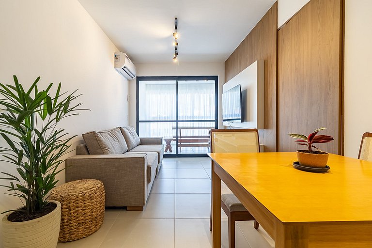 Gourmet Balcony, Barbecue and Swimming Pool in Barra | San M