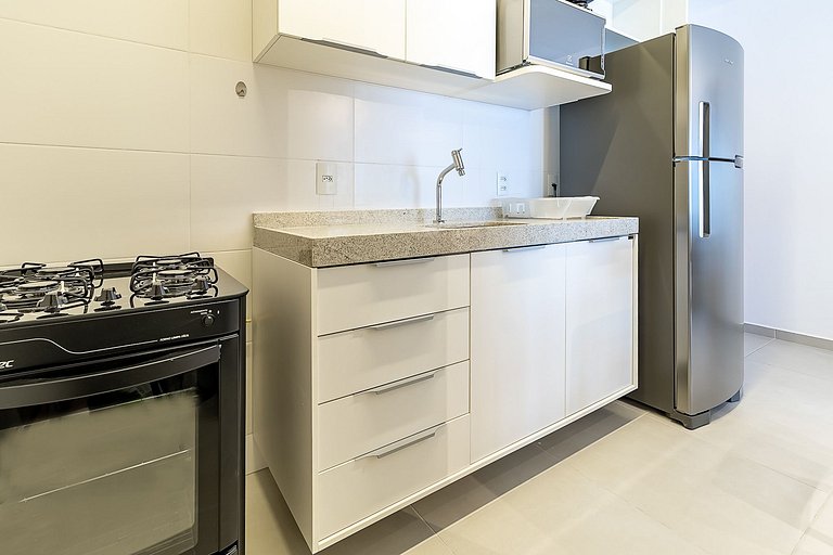 Gourmet Balcony, Barbecue and Swimming Pool in Barra | San M