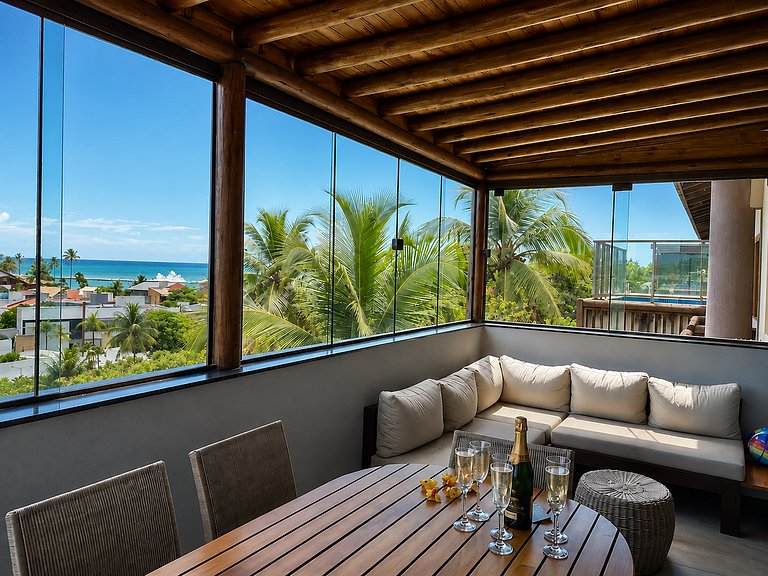 Cobertura Pé na Areia, Varanda Gourmet, Churrasco | Barra Ba