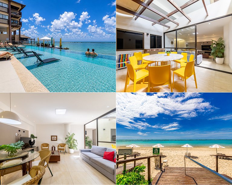 Barra Bali à Beira-Mar, Piscina, Praia e 4 Quartos | Até 12